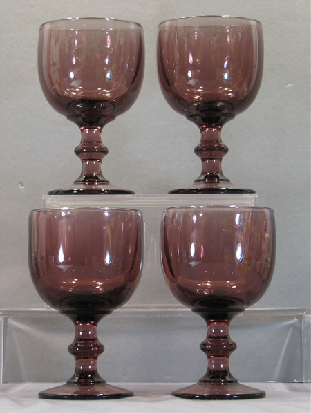 Vintage Water Goblets in Hoffman House-Purple Ohio by Imperial Glass-Ohio 1960's