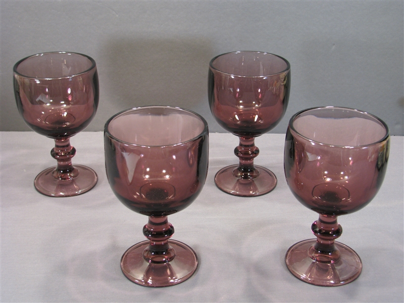 Vintage Water Goblets in Hoffman House-Purple Ohio by Imperial Glass-Ohio 1960's