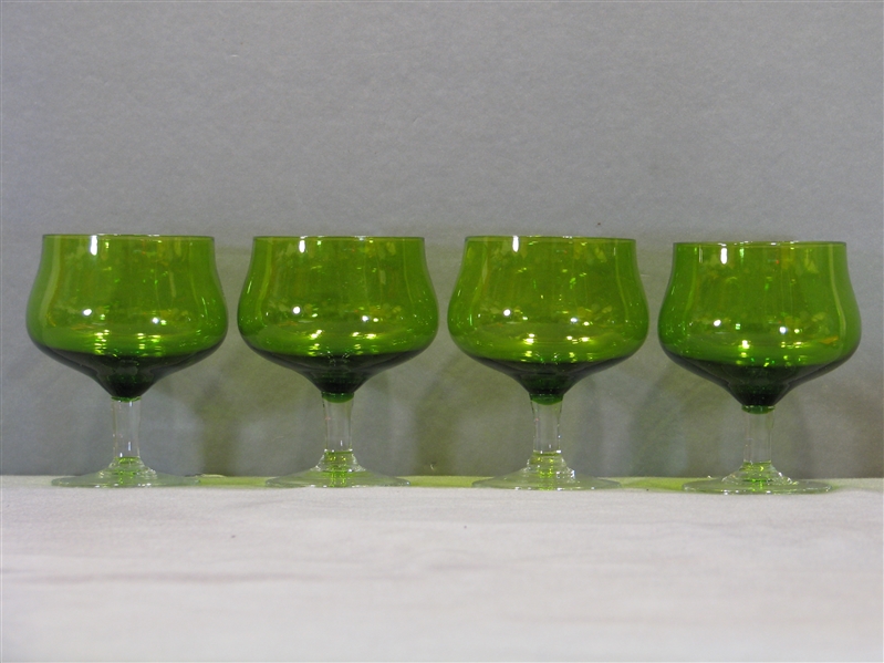 Set of 4 Vintage Blown Glass Brandy Snifters