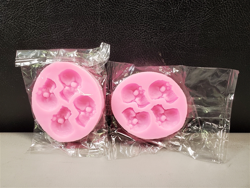  HengKe 2 Pcs 3D Skull Silicone Chocolate Candy Molds