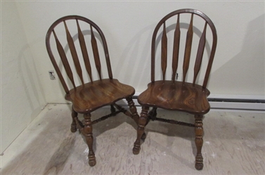 PAIR OF OAK DINING CHAIRS