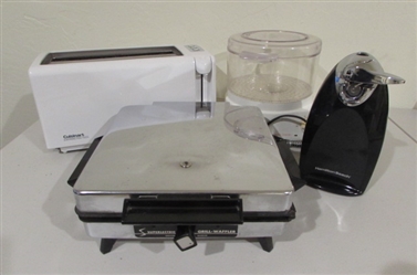 TOASTER WAFFLE IRON HANDY STEAMER AND CAN OPENER