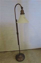 VINTAGE LOOK METAL FLOOR LAMP WITH FROSTED GLASS SHADE