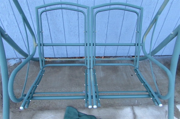 DOUBLE METAL PORCH SWING