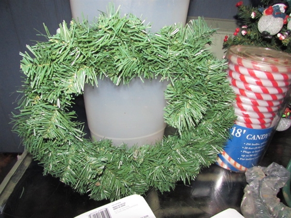 CHRISTMAS BRANCH GARLANDS, TREE, LIGHTS, LUMINARIES & GIFT WRAP CONTAINER