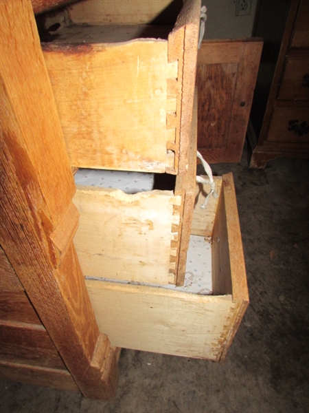ANTIQUE DRY SINK WITH DOVETAIL DRAWERS