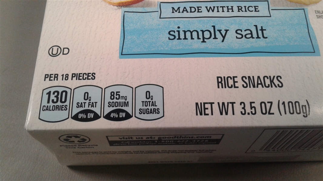 Good Thins Simply Salt Rice Snacks Gluten Free Crackers 6 Boxes