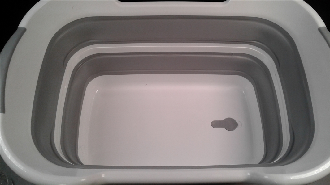 Portable Collapsible Bathtub, Pet Tub, Laundry Basket with Drainage Hole
