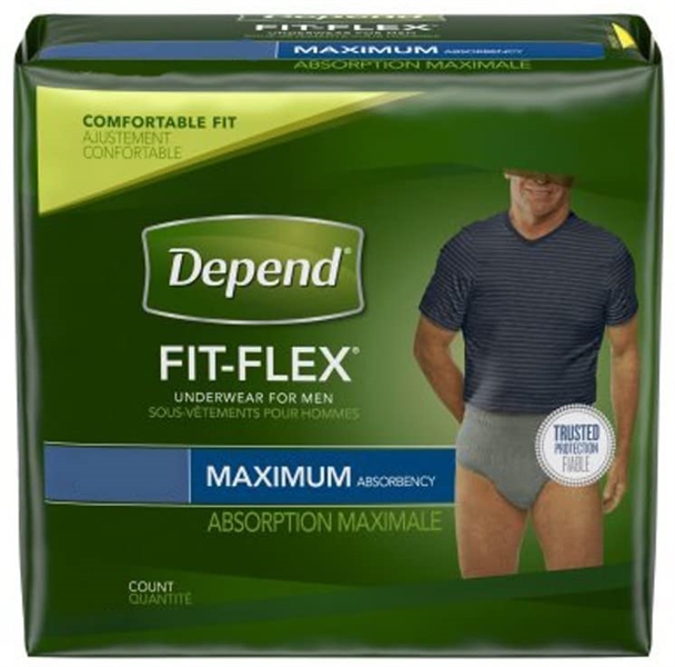 Mens Depends Fit-Flex Large Underwear