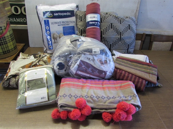 HEATED THROW, MATTRESS PAD, ACCENT PILLOWS & MORE