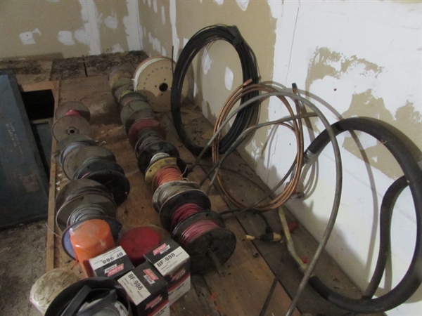 SPOOLS OF WIRE, OIL FILTERS & COPPER TUBING