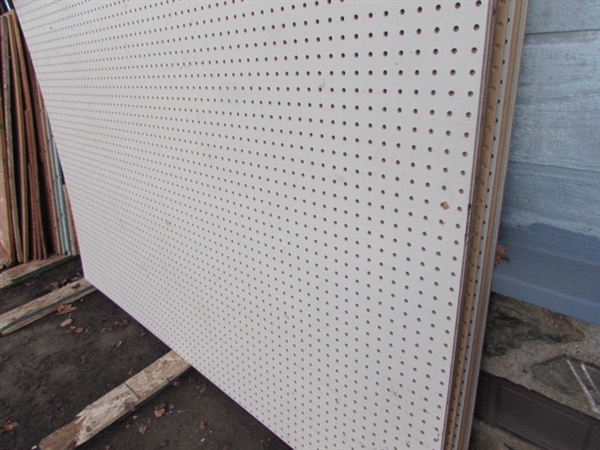17 SHEETS OF PEGBOARD