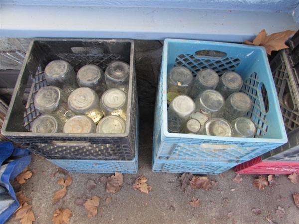 10 MILK CRATES WITH CANNING JARS