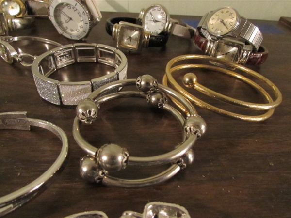 BRACELETS & WATCHES ON HOMEMADE STAND