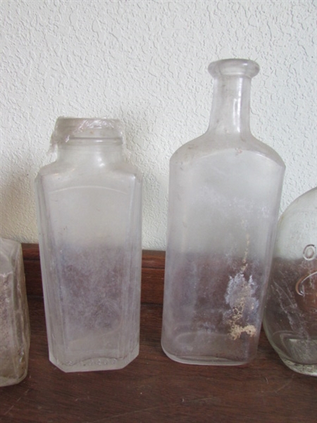 ANTIQUE GLASS BOTTLES & JARS