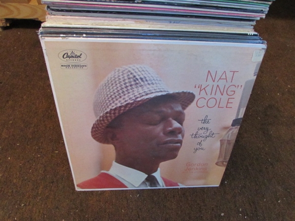 LARGE COLLECTION OF RECORDS, NAT KING COLE, TENNESSEE ERNIE FORD HARRY BELAFONTE