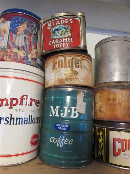 LARGE COLLECTION OF VINTAGE TO MODERN TINS