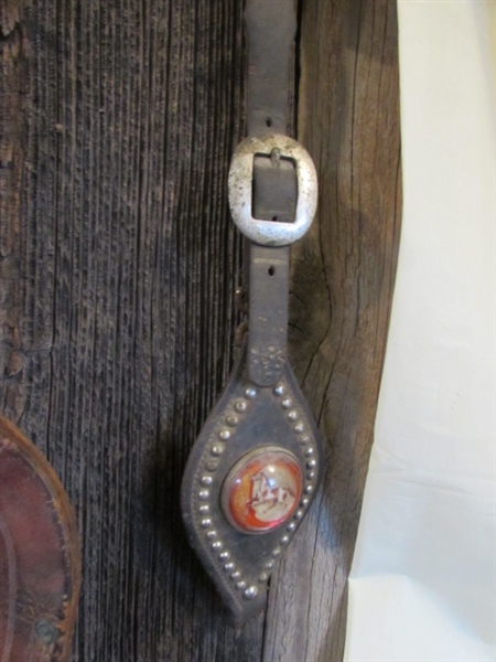 LEATHER SCABBARD & MISC HORSE TACK