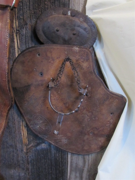 LEATHER SCABBARD & MISC HORSE TACK