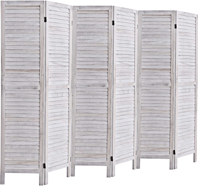 Rose Home Fashion Wood Screen Panel With Shelves 