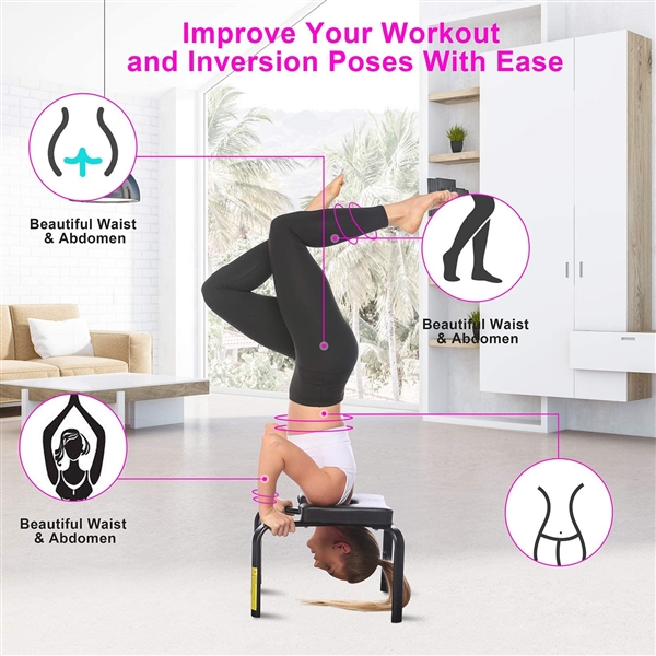 Yoga Inversion Bench Therapy Exercise Fitness Stool Headstand Chair for Workout