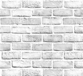 White Gray Brick Wallpaper 24 inch Wide