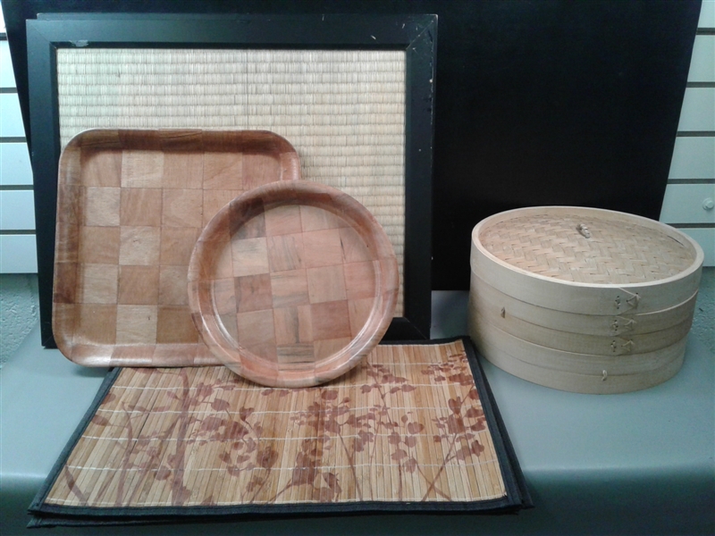 Bamboo Mats, Plates, Steamer Basket, Boards 