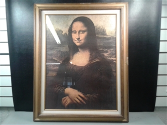 Gold Matted and Framed Mona Lisa Print 23 1/2" x 30"