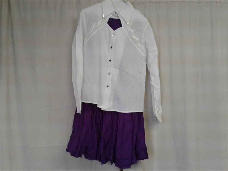 Leather Purple Jacket, White Shirt and Purple Dress