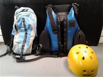 L Helmet, Adult L/XL Life Jacket, Burton Backpack