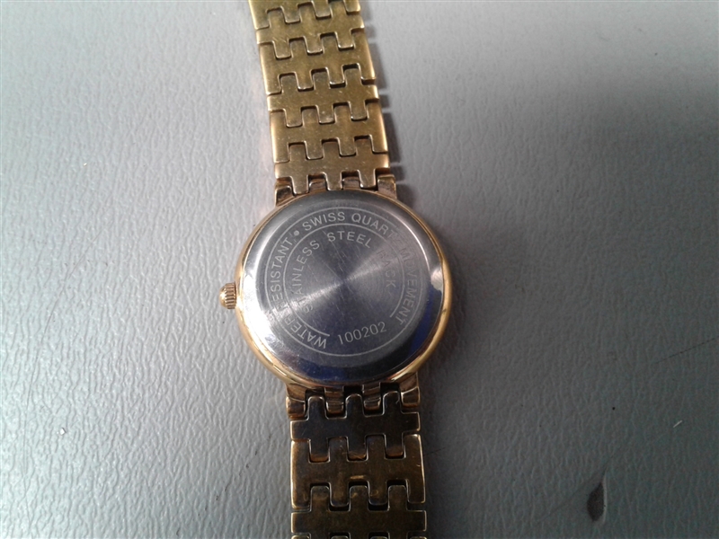 ESQ Swiss Gold Tone Ladies Quartz Watch Diamond Hour Marks 100202