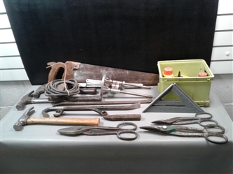Tools: Chalk Boxes, Saw, Hammers, Squares, Pry Bars, etc.