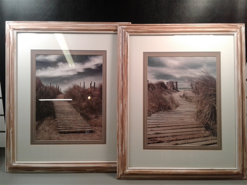 Pair of Gill Copeland Framed Beach Prints 16x20