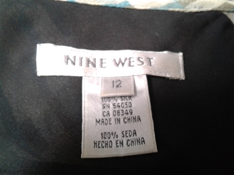 Women's Nine West 100% Silk Shirt 12