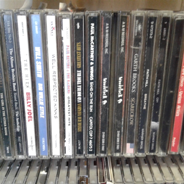 Wood CD Rack With Over 300 CDs