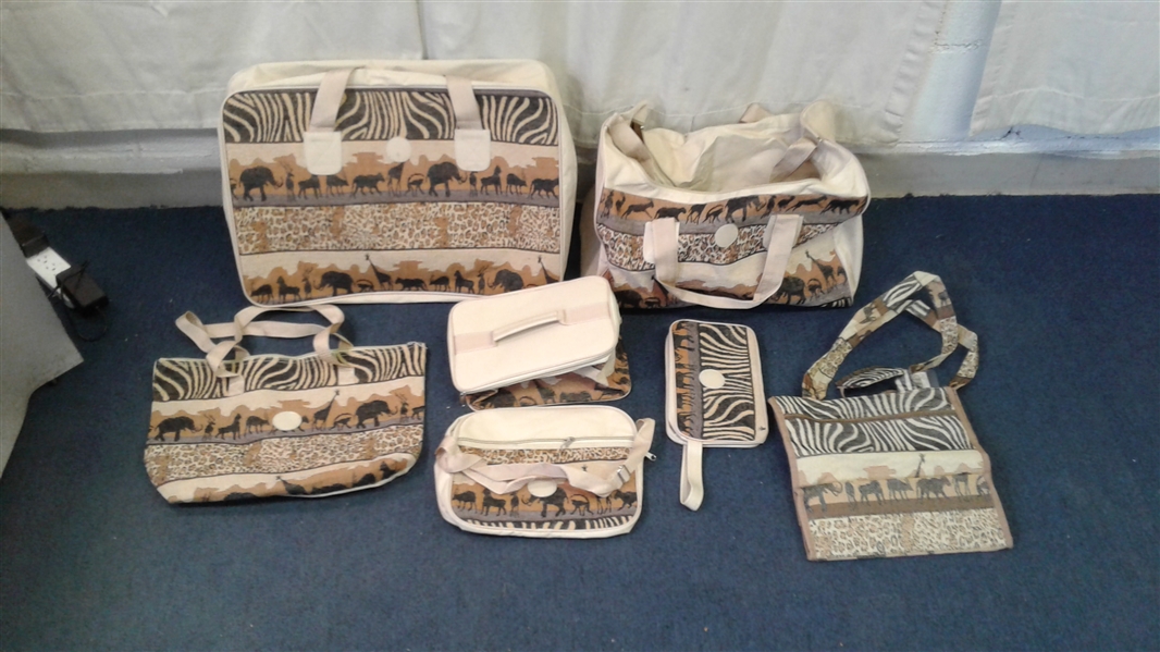 7 PC Safari Animal Luggage Set