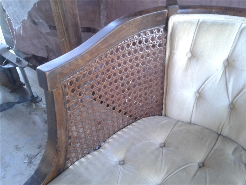 Curved Back Caned Chair