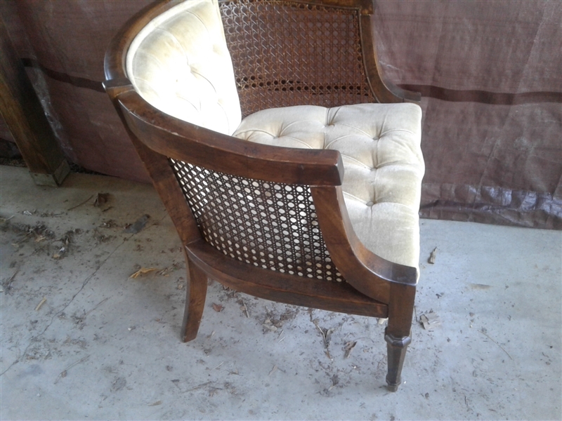 Curved Back Caned Chair