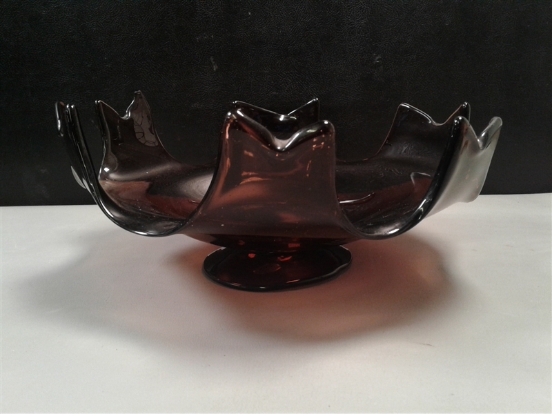 Hand Blown Glass Fruit With Hand Blown Glass Bowl