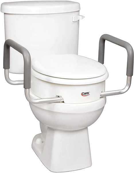 Carex 3.5 Inch Raised Toilet Seat with Arms