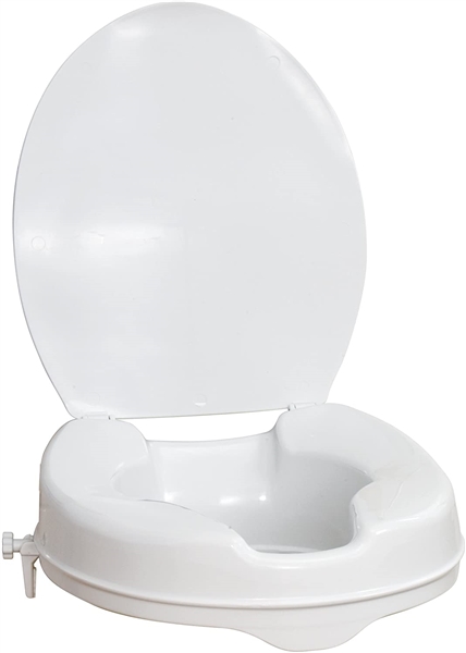  AquaSense Raised Toilet Seat with Lid, White, 2 Inches