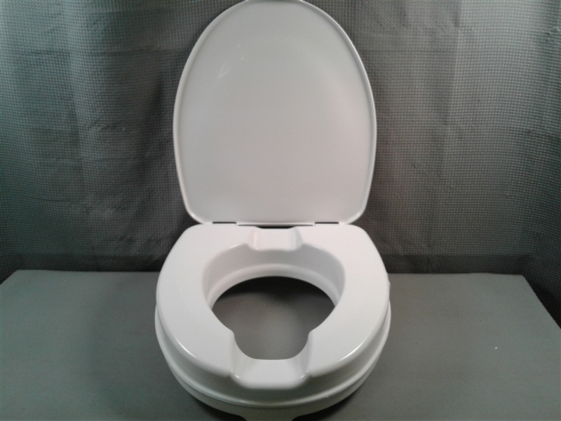  AquaSense Raised Toilet Seat with Lid, White, 2 Inches