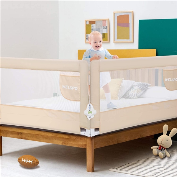 70 Inches Bed Rail for Toddlers Fold Down Safety Baby Bed Guard