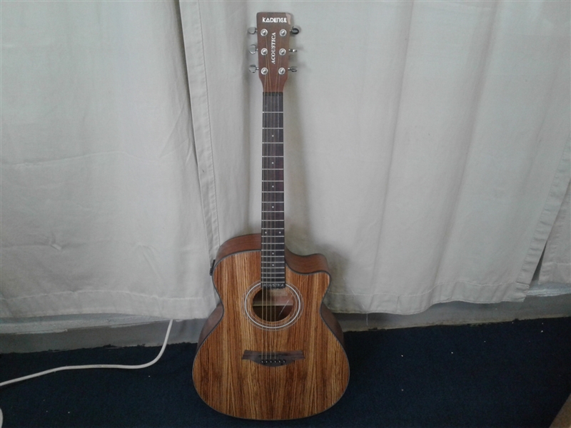  Kadence Acoustica Series,Electro Acoustic Guitar Ash/Zebra Wood with inbuilt tuner 
