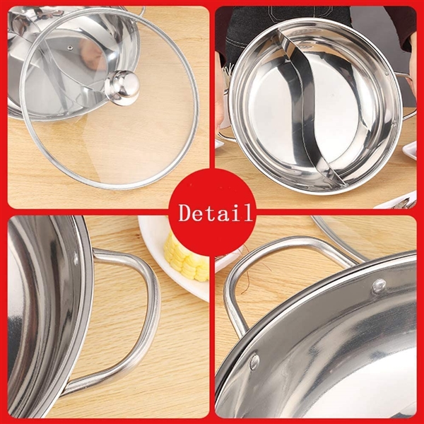 Jinxiao Stainless Steel Shabu Hot Pot With Divider