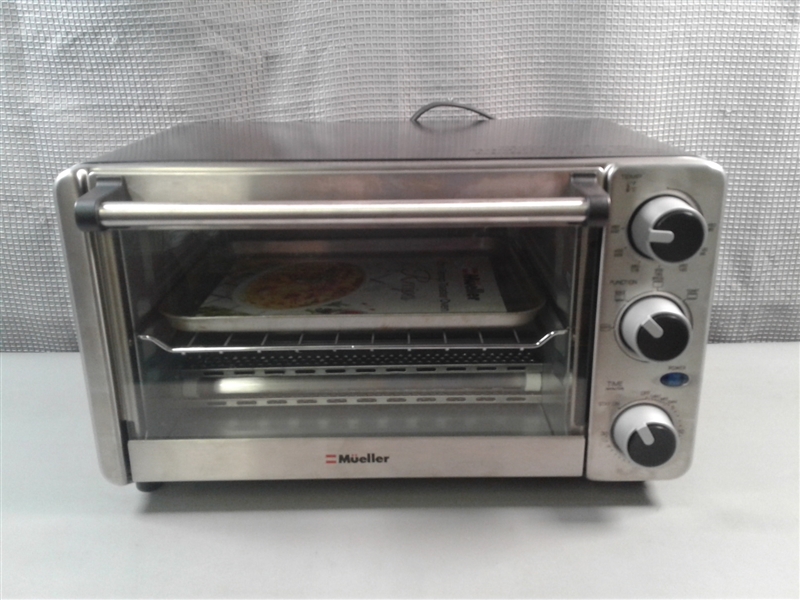 Toaster Oven 4 Slice, Multi-function Stainless Steel Finish with Timer