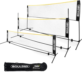 Boulder Portable Sports Net Set - for Tennis, Soccer Tennis, Pickleball, Kids Volleyball
