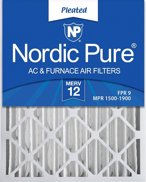 Nordic Pure 16 x 25 x  4 Merv 12 Filters