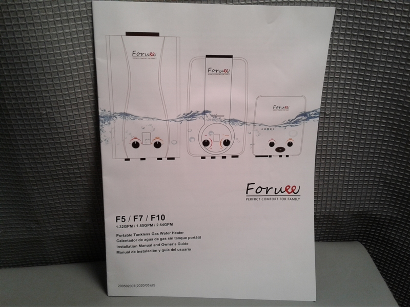 Foruee F7 Portable Tankless Gas Hot Water Heater