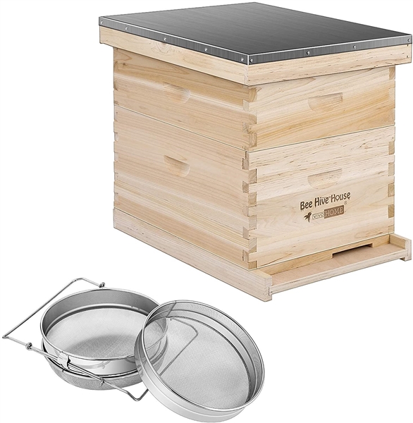 Vivo Home Wooden Honey Bee Hive Box With Metal Roof